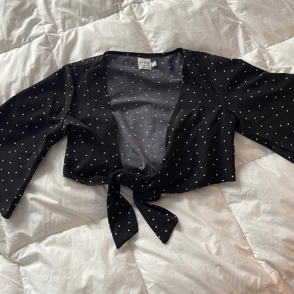 Princess polly polka dot tie crop top